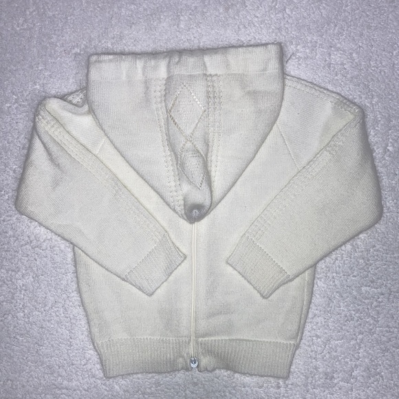 Carriage boutique acrylic knit back zip pointed hood pullover unisex 6m - Picture 4 of 6